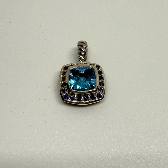 David Yurman Blue Topaz pendent with Blue Sapphires - Picture 1 of 7